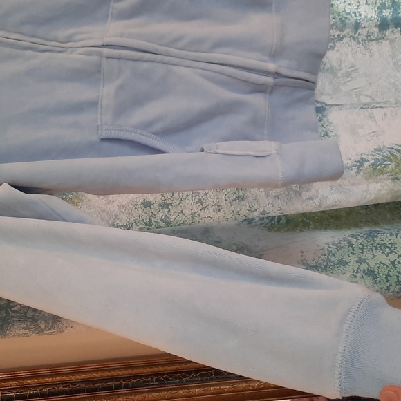 Cherokee light blue velour jumpsuit med top and petite large pants - Picture 4 of 6